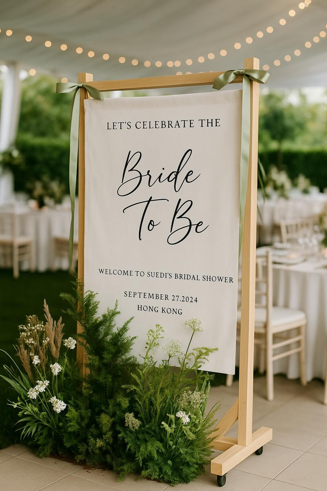 Fabric & Linen Sign | Custom Wedding Banner | Custom Name Wedding Poster | Boho Wedding Decor